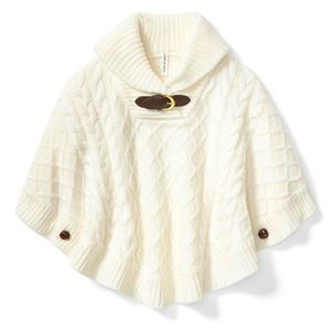 JANIE & JACK Ivory Sweater Cape Poncho Size 3